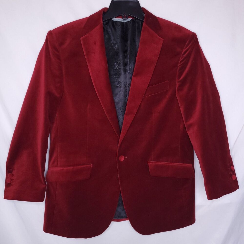 Samuel Windsor Velvet Blazer Mens 40 Red Evening Dinner